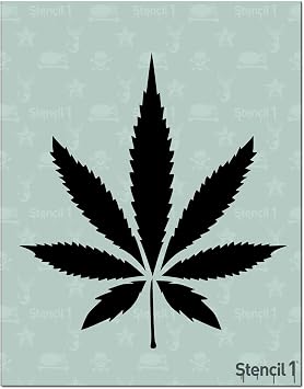 Stencil1 Pot Leaf Stencil - Reusable Mylar Template Pot Leaf Stencils for Painting Great for DIY Projects and Painting Clothes - Stencil for Crafts and Decorations - 8.5" x 11"