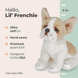 Bearington Lil\' Frenchie The French Bulldog Stuffed Animal, 6 Inch Bulldog Stuffed Animal