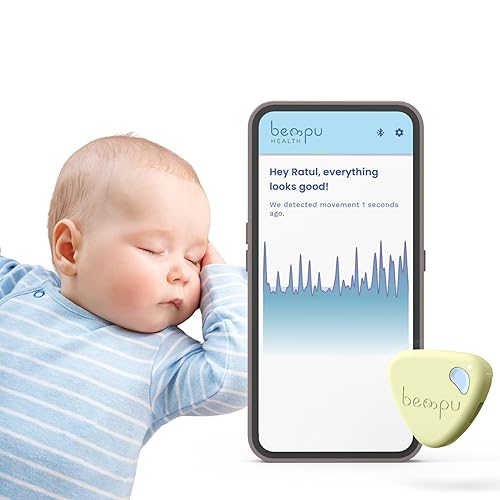 BEMPU BellyButton Baby Movement Monitor for peace of mind, with gentle vibration, app alerts, easy clip, portable design, and safe for babies
