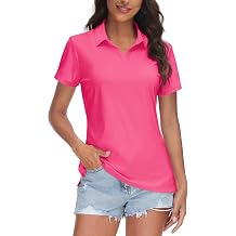 Women's V-Neck Polo Shirts UPF 50+ Short Sleeve Sun Protection Quick Dry Golf Polos Collared Shirt