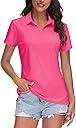 TACVASEN Women's V-Neck Polo Shirts UPF 50+ Short Sleeve Sun Protection Quick Dry Golf Polos Collared Shirt
