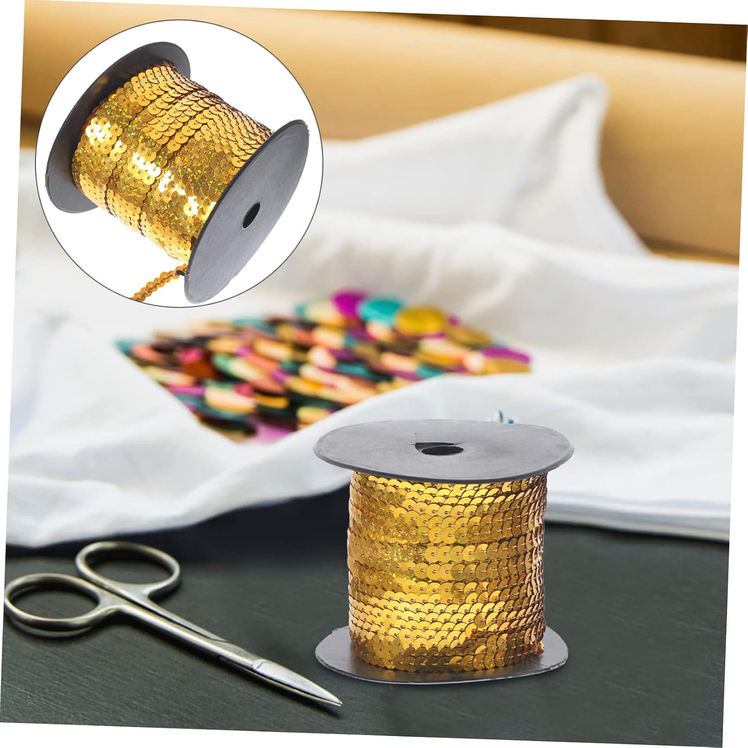 100 Yards of Sequins for Crafts DIY Sewing Decor Sequins in Multiple Colors for Clothing Shoes and Bag Embellishments