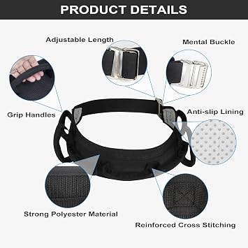 Gait Belts for Seniors,Transfer Belt with Handles,Gate Belt for Elderly | Gate Belts Medical for Elderly, Walking Belt with Metal Buckle Anti-Slip Gait Belt for Physical Therapy Nursing Patient Care