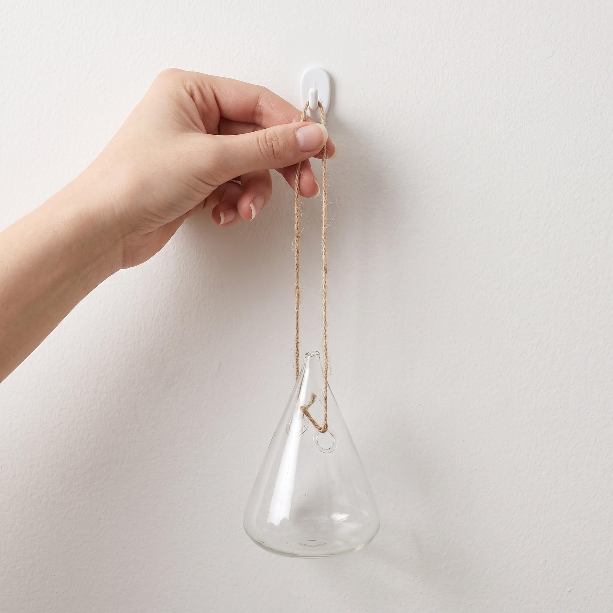 Lurrose Lot de 4 jardinières suspendues en Verre : vases muraux hydroponiques - Stations de Propagation pour Plantes aériennes et Fleurs d'intérieur - décoration de fenêtre.