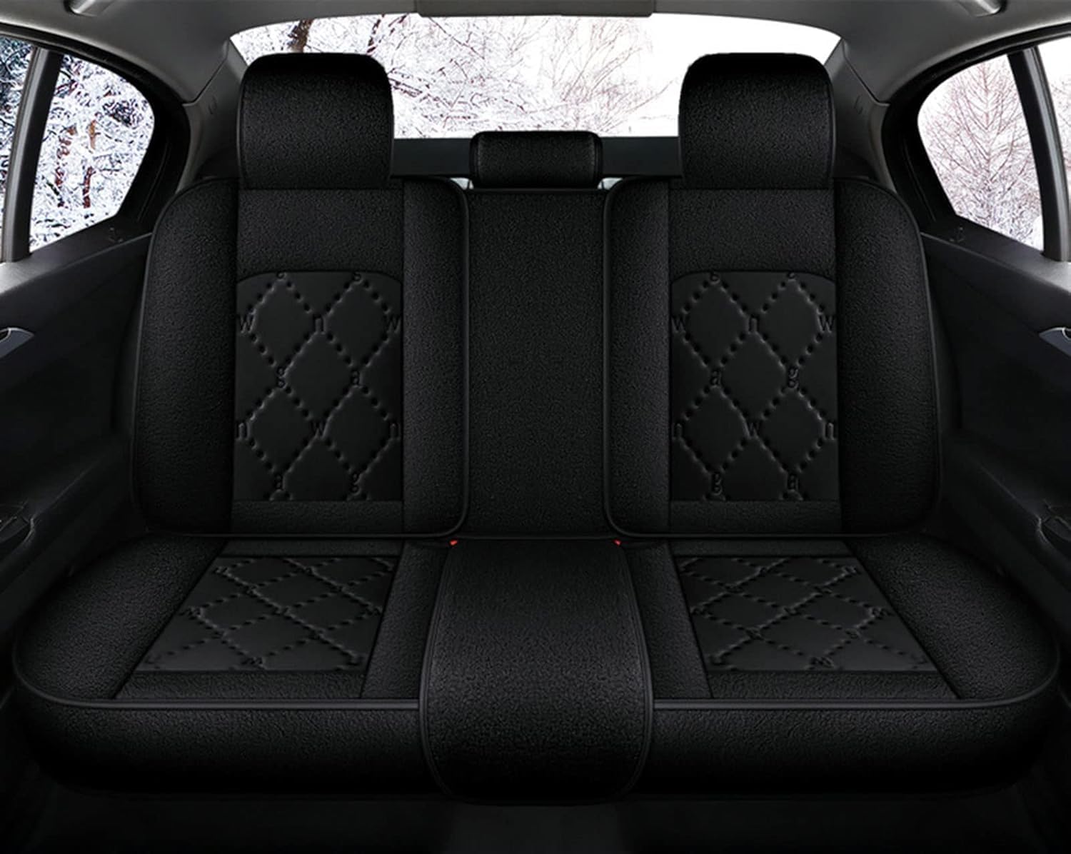 Plush Car Seat Covers Universal Winter Warm Seat Cushion Pad Mat Protector Automobiles Interior Covers Auto Accessories Styling,Black