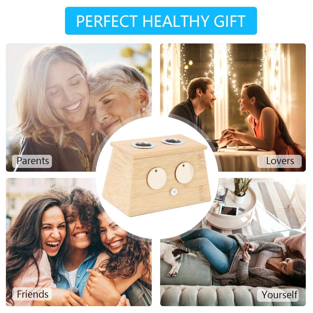 Bamboo 2 Holes Moxibustion Box Moxibustion Moxa Stick Heating Box Moxa Roll for Most 14-18mm Moxa Rolls