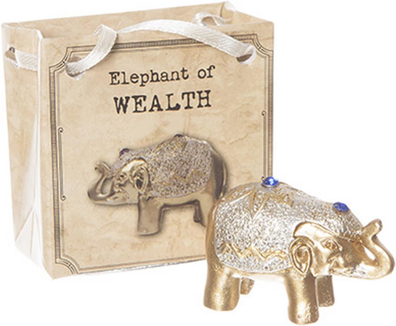 West5Products WEALTH - Mini Metallic Gem Glitter Lucky Elephant in a Bag