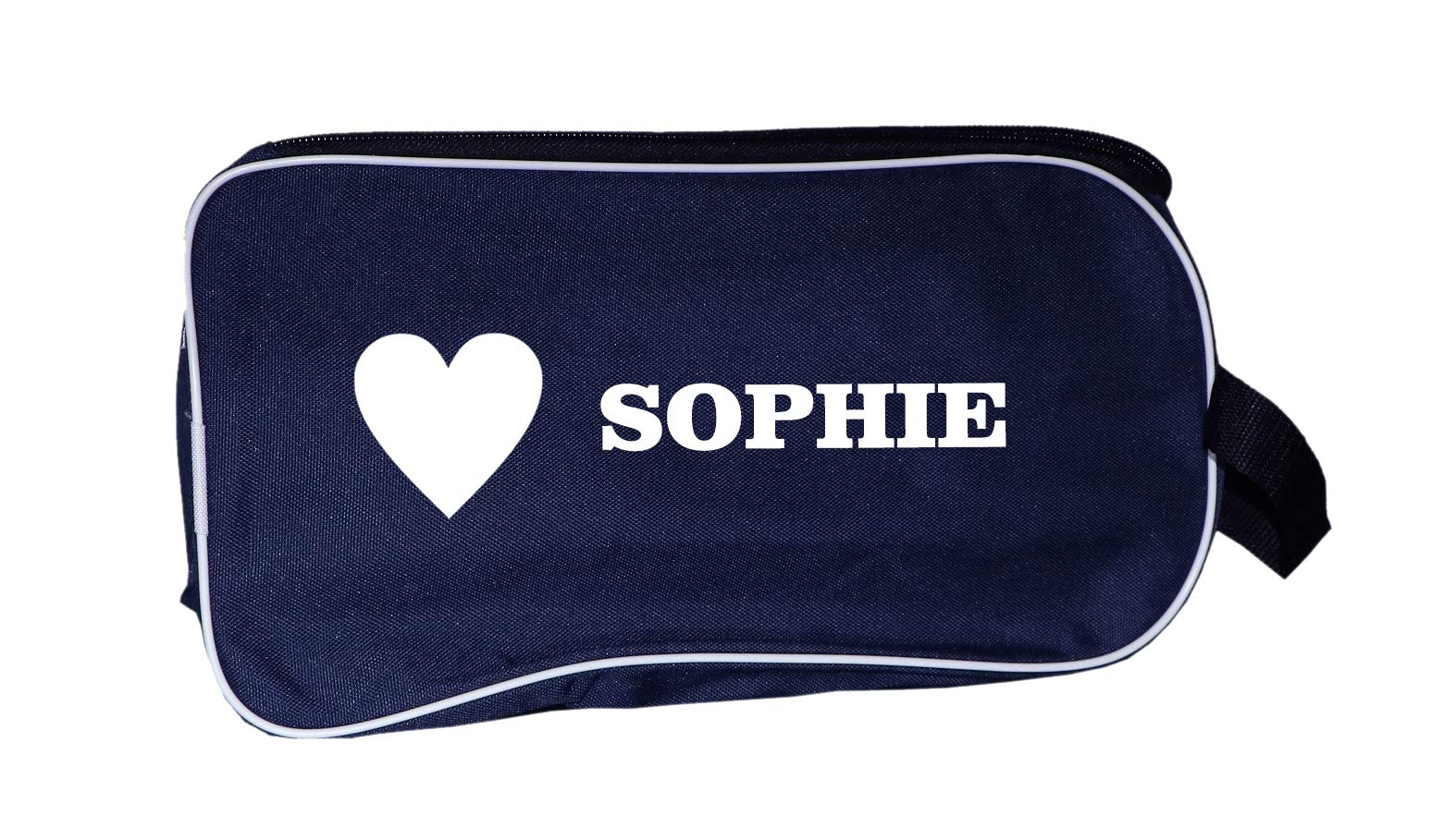 PROSTYLE SPORTS Personalised Football Boot Bag, Shoes bag (Navy) (Heart With Name)