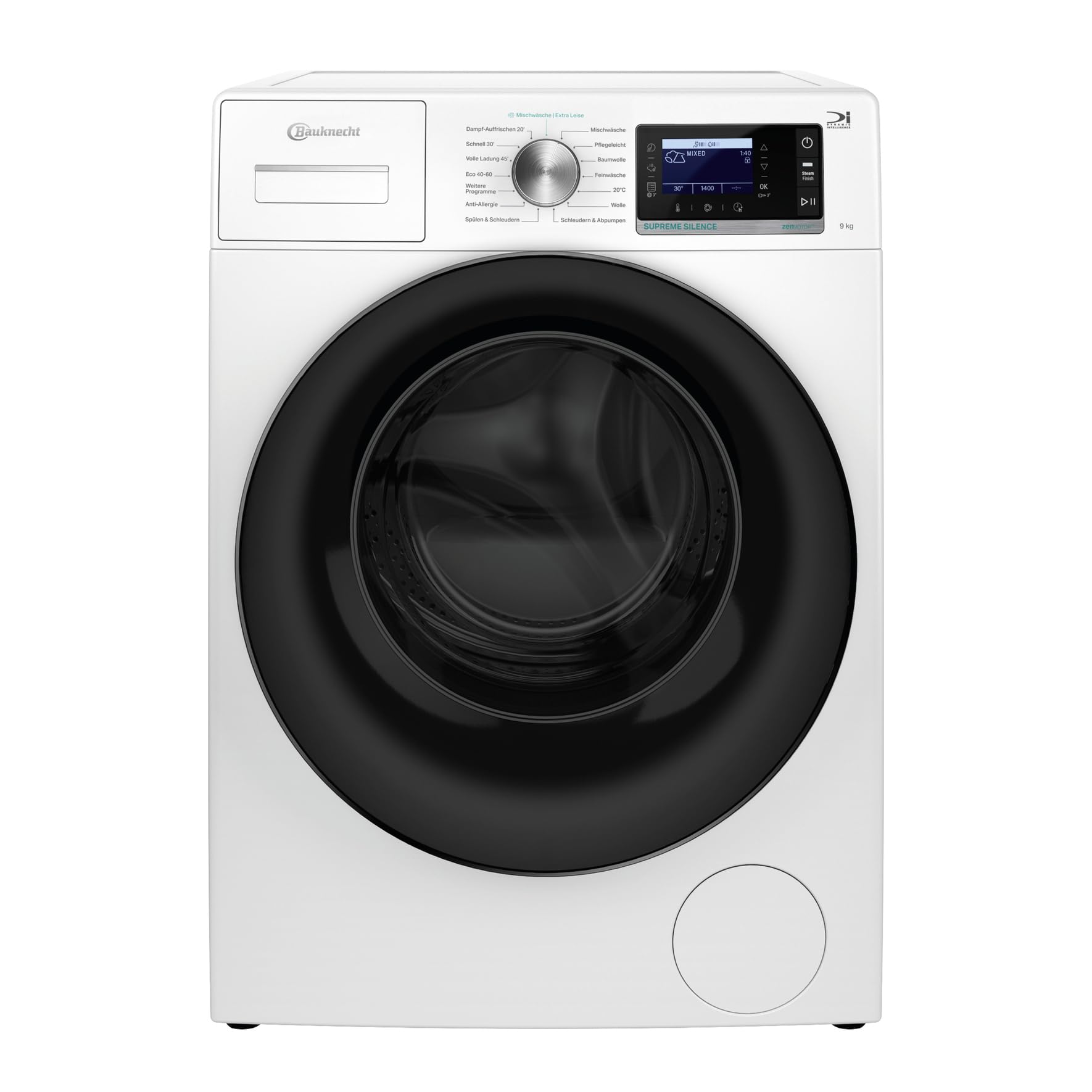 Bauknecht B6R 98 SILENCE DE Waschmaschine / 9kg / Frontlader/Supreme Silence/EEK A-20% / 1400 UpM/ZEN-Motor/Besonders leise Waschmaschine/Steam 3.0-3 Kraftvolle Dampftechnologien