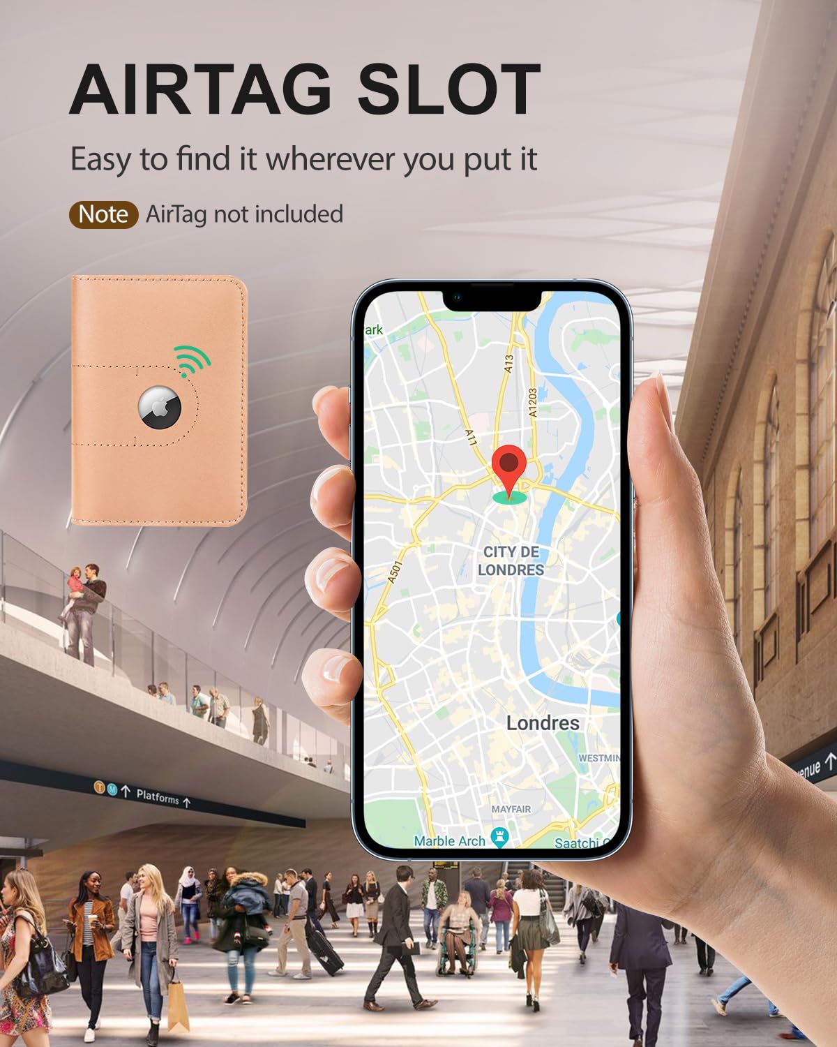 Funda Tipo Cartera de Piel auténtica para Hombre