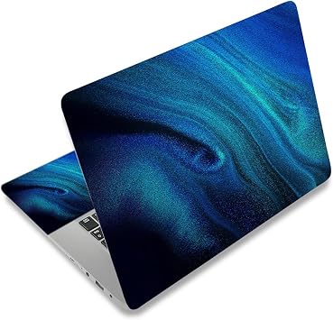Laptop Skin Sticker Decal,12" 13" 13.3" 14" 15" 15.4" 15.6 inch Laptop Skin Sticker Cover Art Decal Protector Notebook PC Blue Quicksand