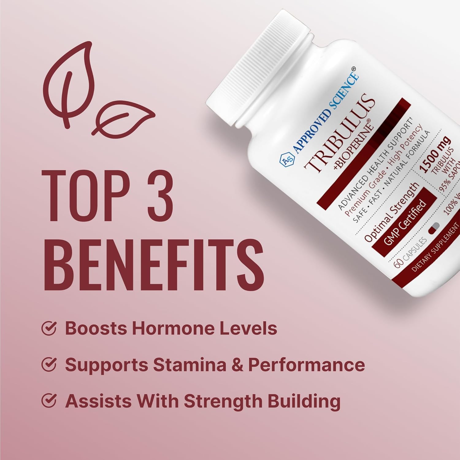 Approved Science Tribulus Terrestris - 360 Capsules - Boosts Testosterone, Enhances Athletic Performance, Supports Muscle Growth and Repair - 95% Furostanol Saponins - Bioperine - Vegan - 6 Bottles