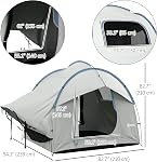 Outsunny SUV Tent, 2000mm Waterproof Car Tent with 3 Doors and Mesh Window, for Outdoor Camping of 5-6 People