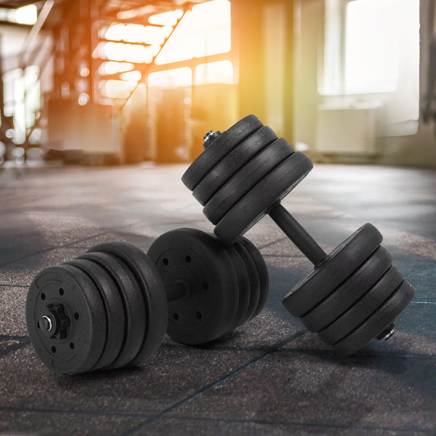66 lbs Adjustable Dumbbell Sets 2 in 1 Free Weights Dumbbells with Anti-Slip Metal Handle for Men and Women Strength Training Home Gym Workout Equipment for Full Body Workout Fitness(Pair)