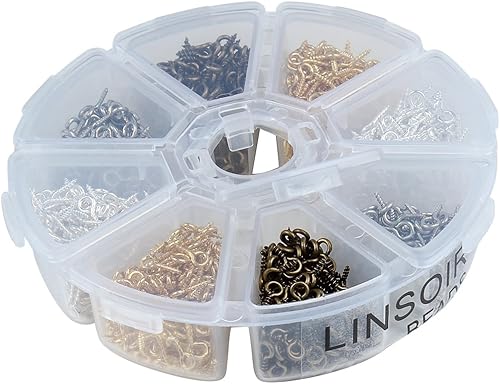 Miniatura 47 de 200 ganchos de metal para tornillos de 0.55 pulgadas/0.276 x 0.551 in, resistentes para hacer joyas de bricolaje, proyectos de arte y manualidades