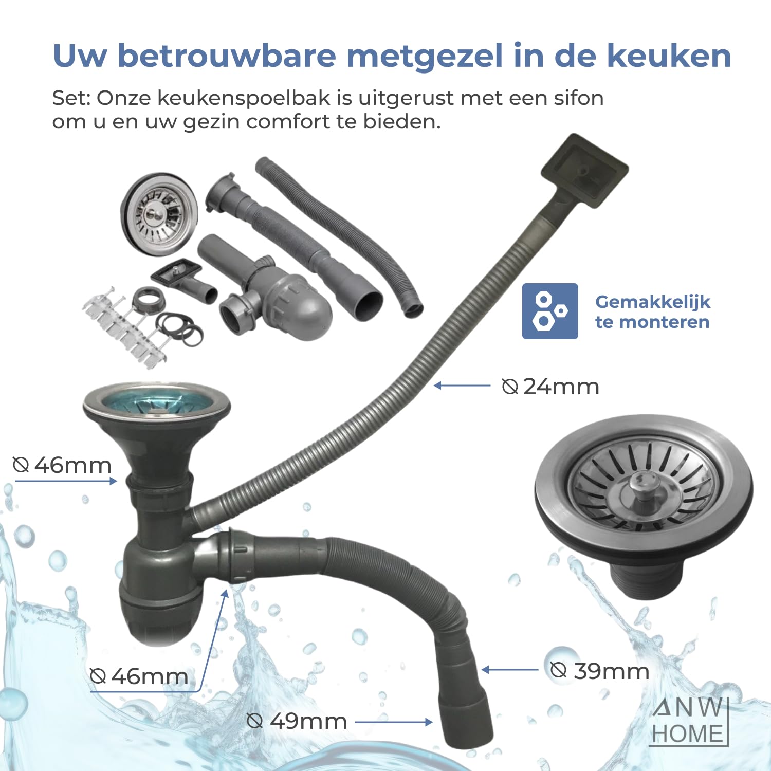 Proline Loft badmeubel met keramische wastafel met 1 kraangat en