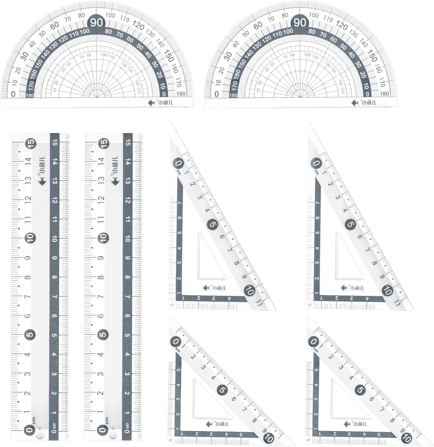 Amazon.com : HARFINGTON 8piece Ruler Set 15cm Straight Ruler Protractor ...