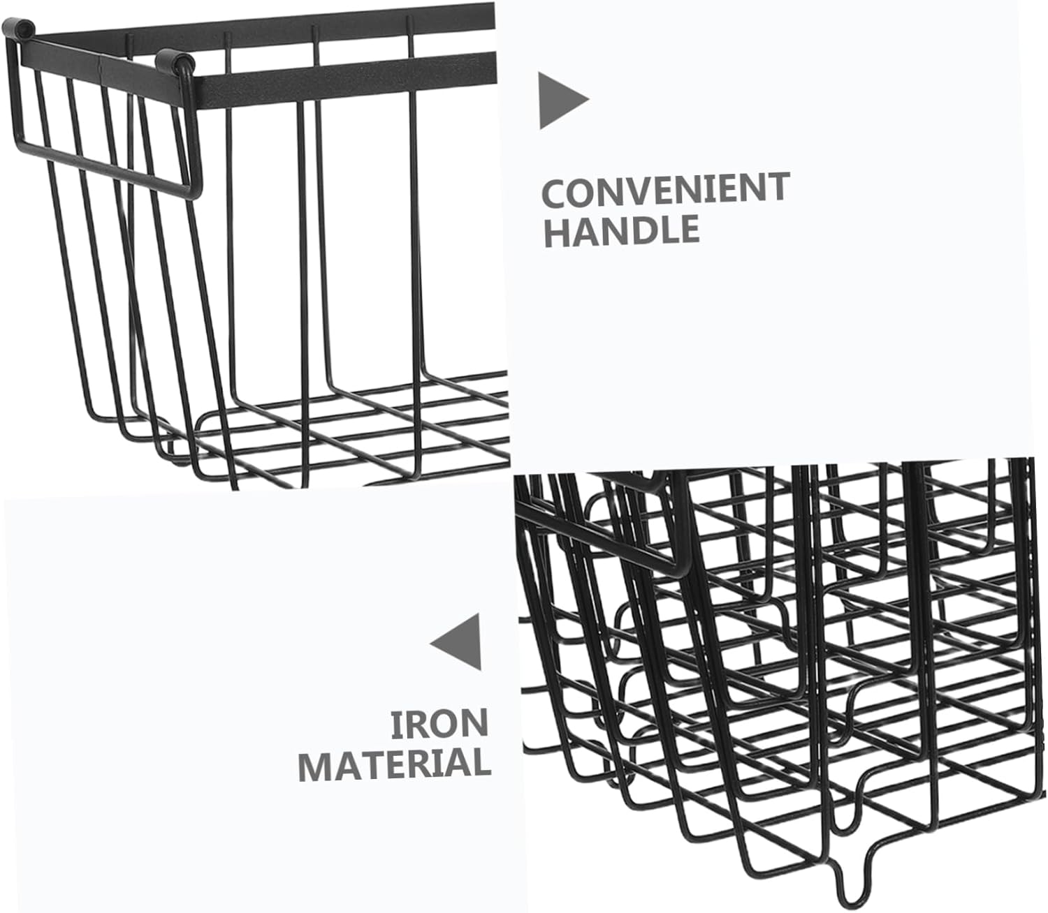 4pcs Freezer Organizer Bins Durable Iron Wire Storage Baskets with Handles for Chest Freezer and Kitchen Pantry Easy Access Food Storage