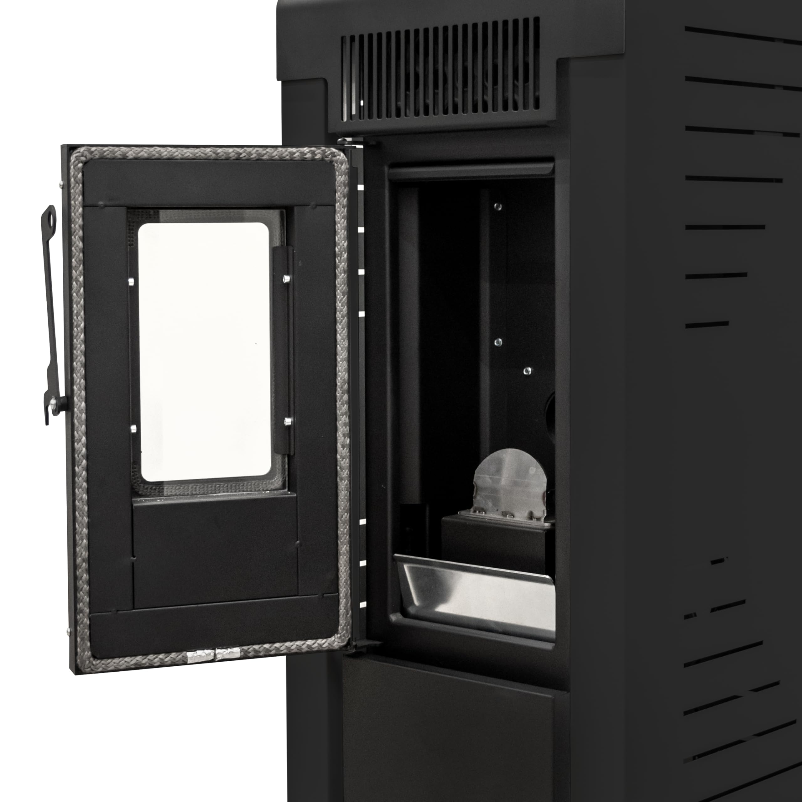 STUFE A PELLET ITALIA Niagara 9 kW – Estufa de aire ventilada, eficiencia 91%, calienta 80 m², autonomía 20 h, 5 velocidades, 5 niveles de potencia programable, color negro