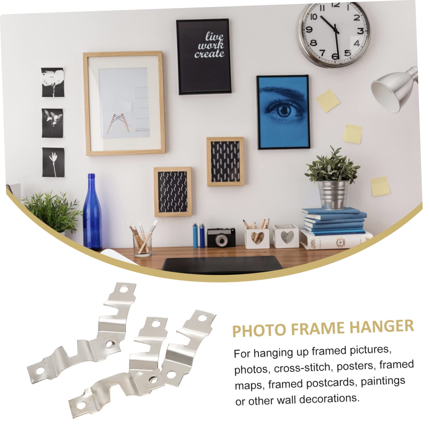 ARTIBETTER Lot De 10 Muraux À Double Trou Pour Cadres Photo Faciles À Installer Pour Décorations De Photos Encadrées 50 Pièces X 10