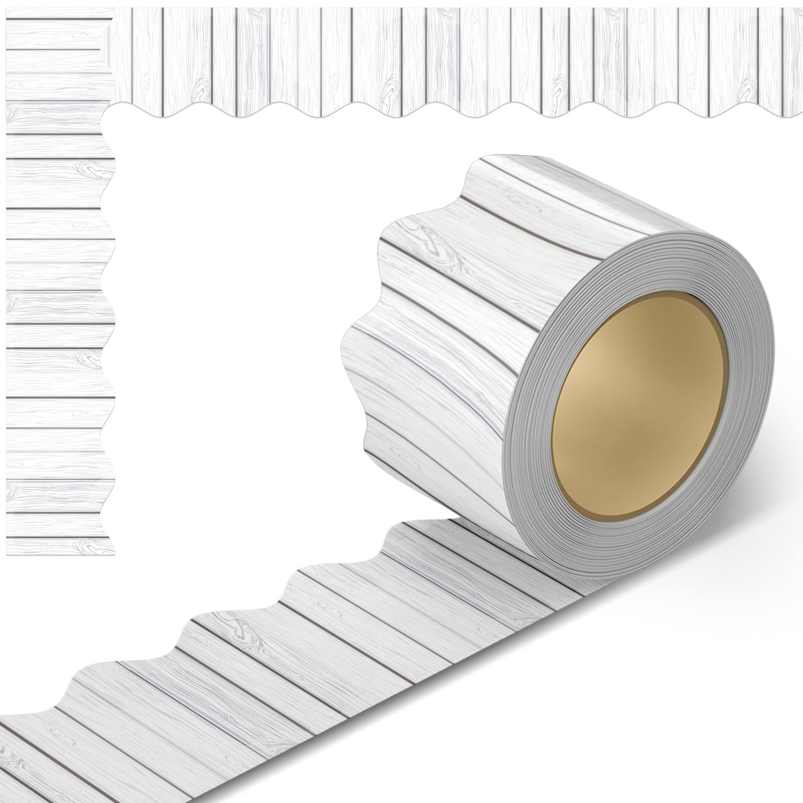 Buy White Wood Border Trim, Bulletin Borders Stickers, 66 ft Back to