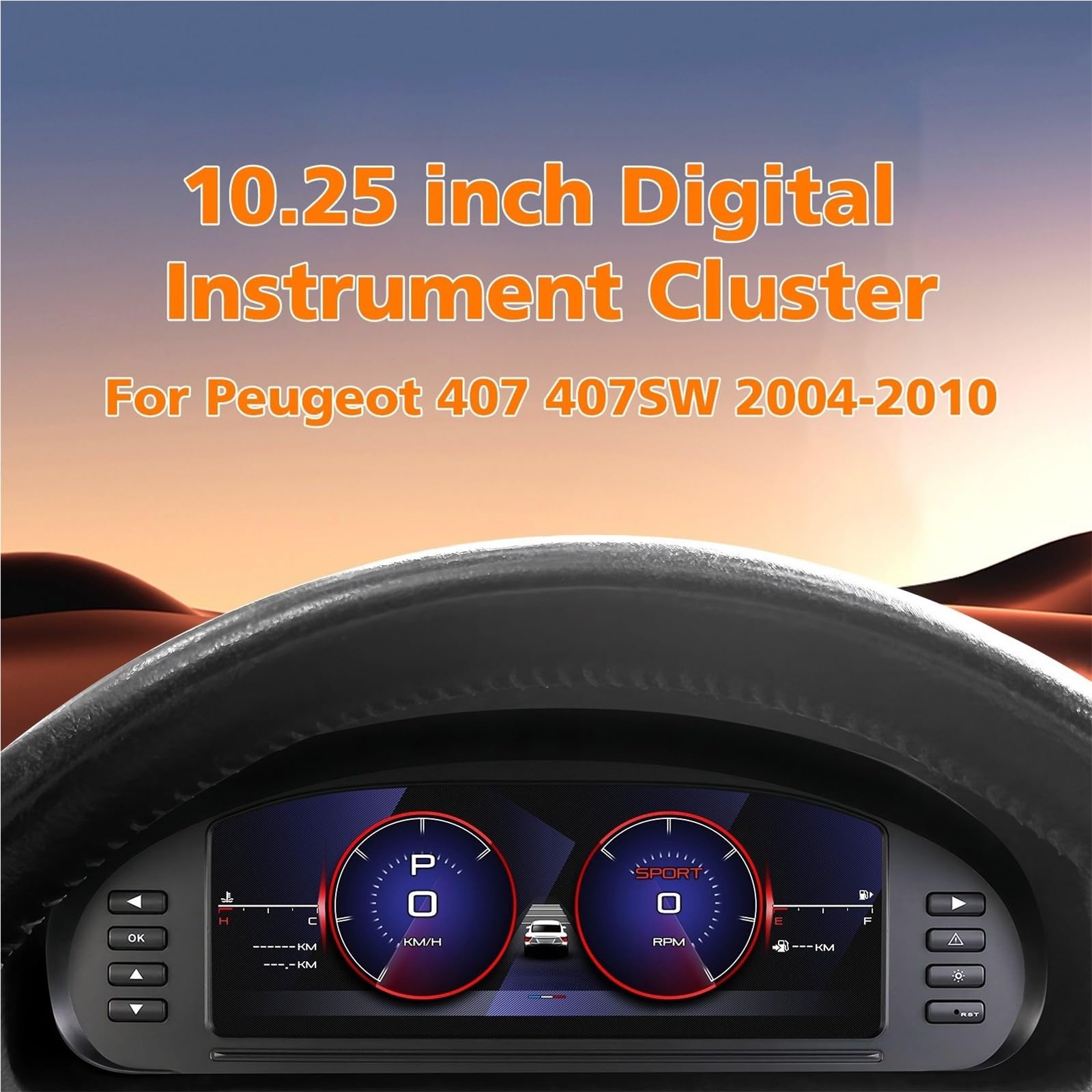 écran LCD du tableau de bord de la voiture Pour Peugeot 407 407SW 2004–2010
