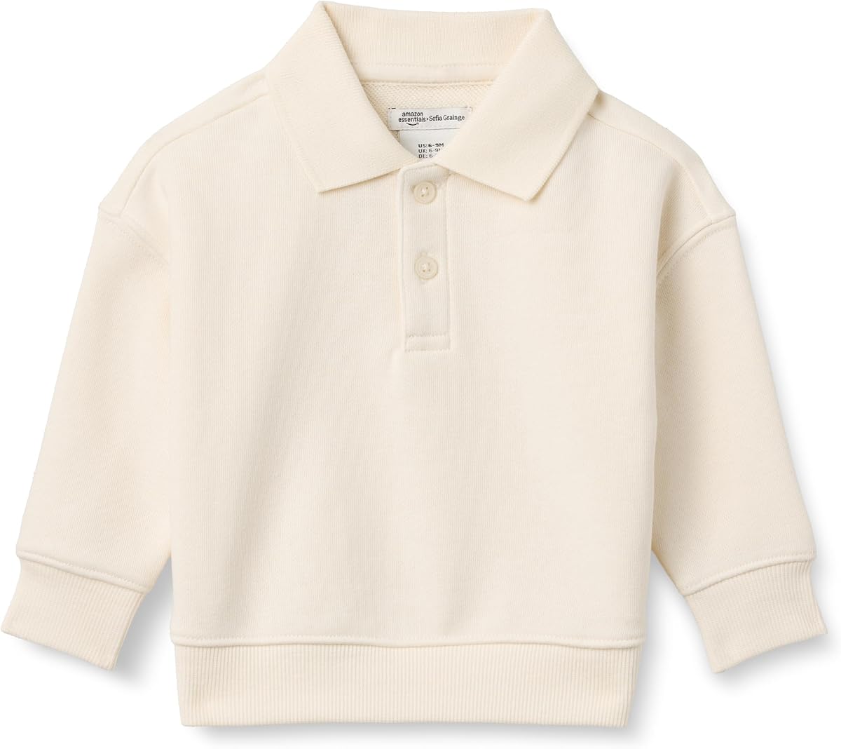 Amazon Essentials x Sofia Grainge Babies, Toddlers and Boys' French Terry Polo Sweatshirt