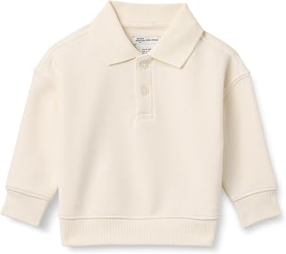 Amazon Essentials x Sofia Grainge Babies, Toddlers and Boys' French Terry Polo Sweatshirt, Relaxed Fit