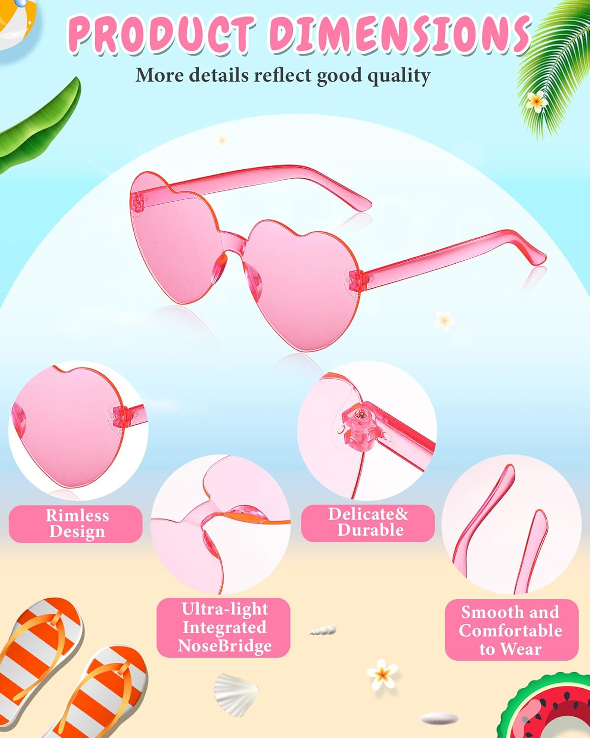Kanayu 12 Pcs Mixed Style Rimless Sunglasses Retro Party Favors Eyewear for Bachelor Party Photoshoot Costume Accessories - Image 3