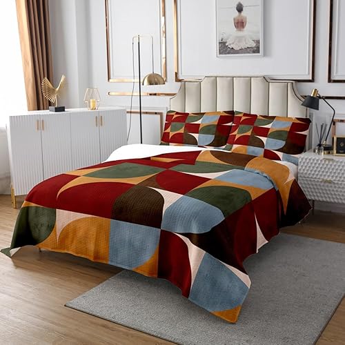 Miniatura 10 de Juego de ropa de cama de 3 piezas con diseño de espirales geométricos para mujer, ropa de cama ligera, color gris y negro, juego de colcha moderna y