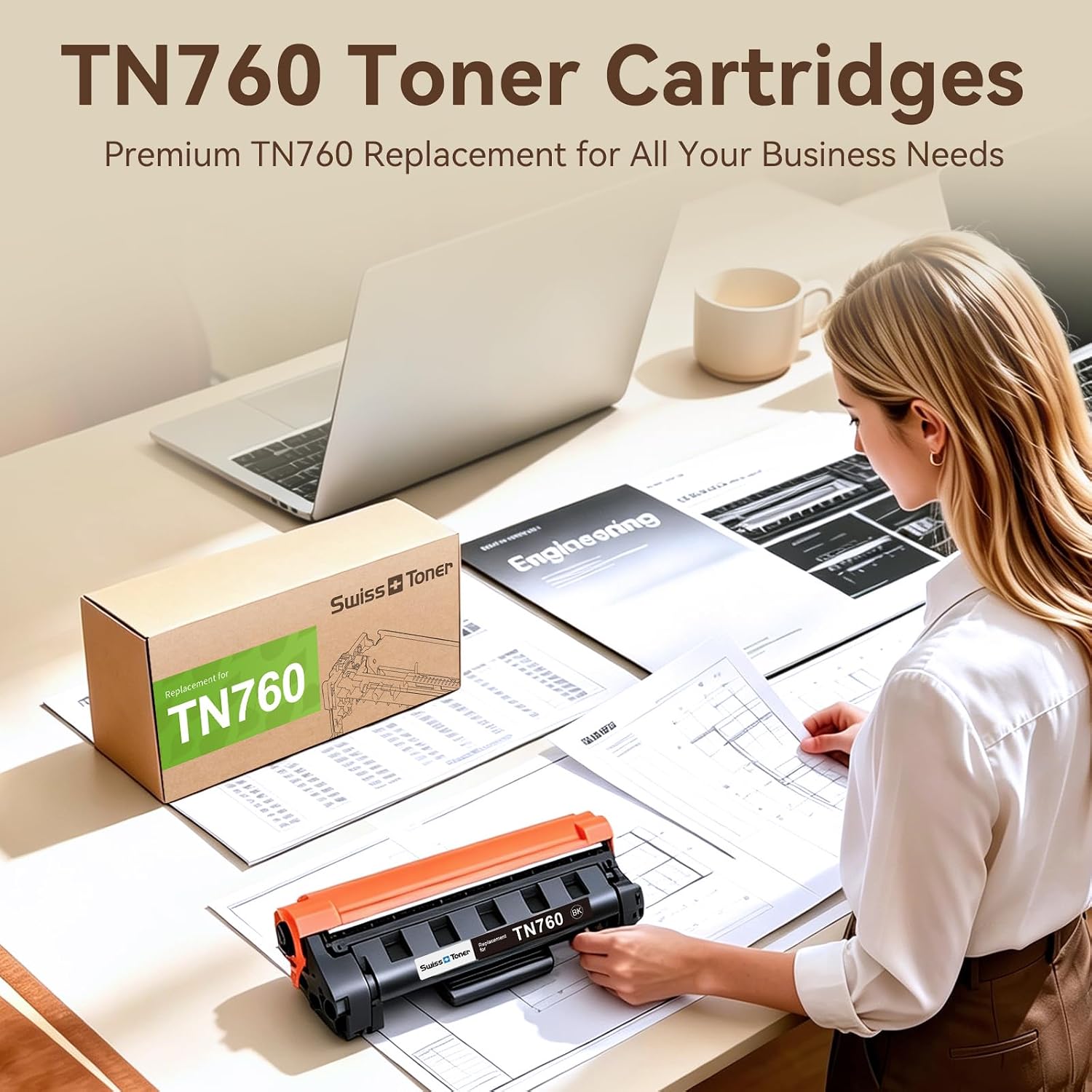 Compatible Toner Cartridge Replacement for Brother TN760 TN-760 TN730/760 TN-730 High Yield MFC-L2710DW MFC-L2750DW HL-L2395DW HL-L2370DW DCP-L2550DW HL-L2390DW HL-L2350DW Printer Black, 2 Pack