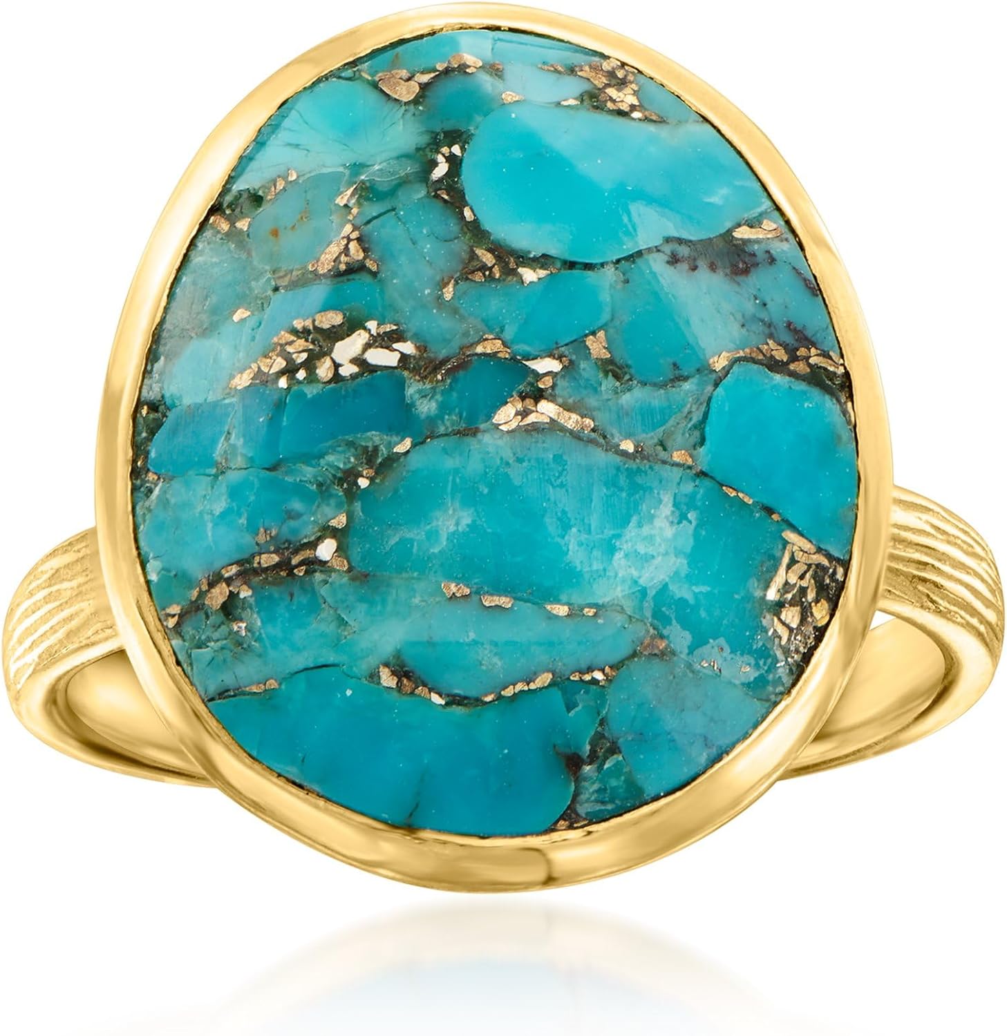 Ross-Simons Turquoise Ring in 18kt Gold Over Sterling