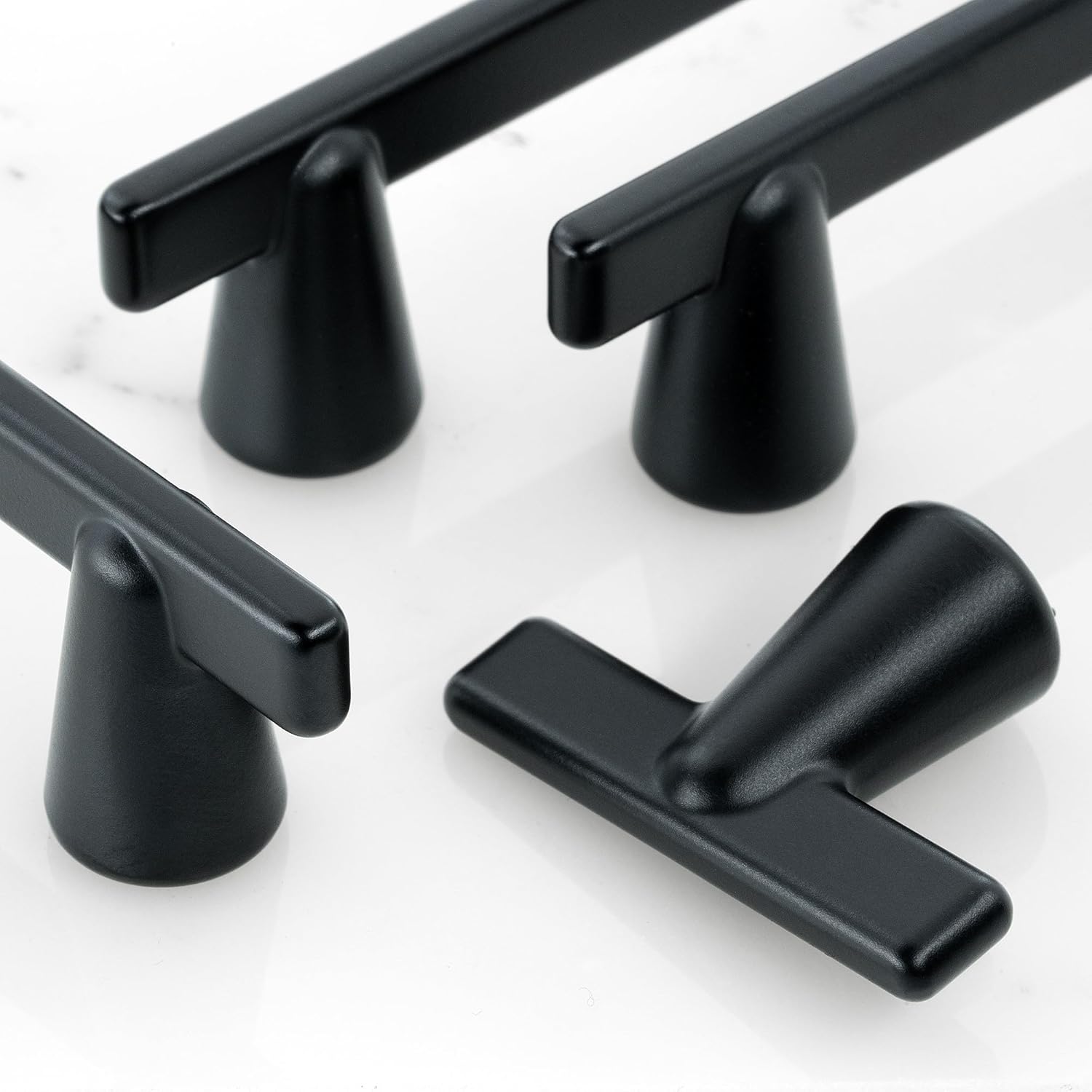 HESTIA HARDWARE 10 Pack 3 3/4 Inch Black Handles | Simply Modern Black Kitchen Cabinet Pulls | 96mm Handles for Cabinets and Drawers, Dresser and Drawer Pulls(Z19.96mm.10.D)