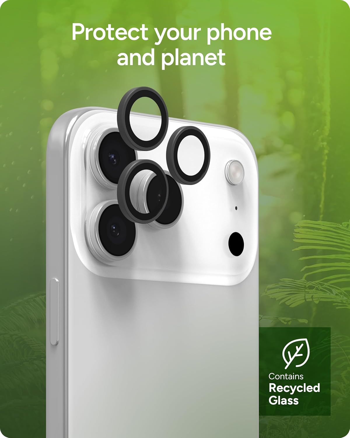 ZAGG iPhone Camera Lens Protector for iPhone 17/16/15 Pro and Pro Max Models - Silver, Camera Ring, Maximum Impact & Scratch Protection, Anti-Reflective Technology, Smudge-Resistant, Glass Elite