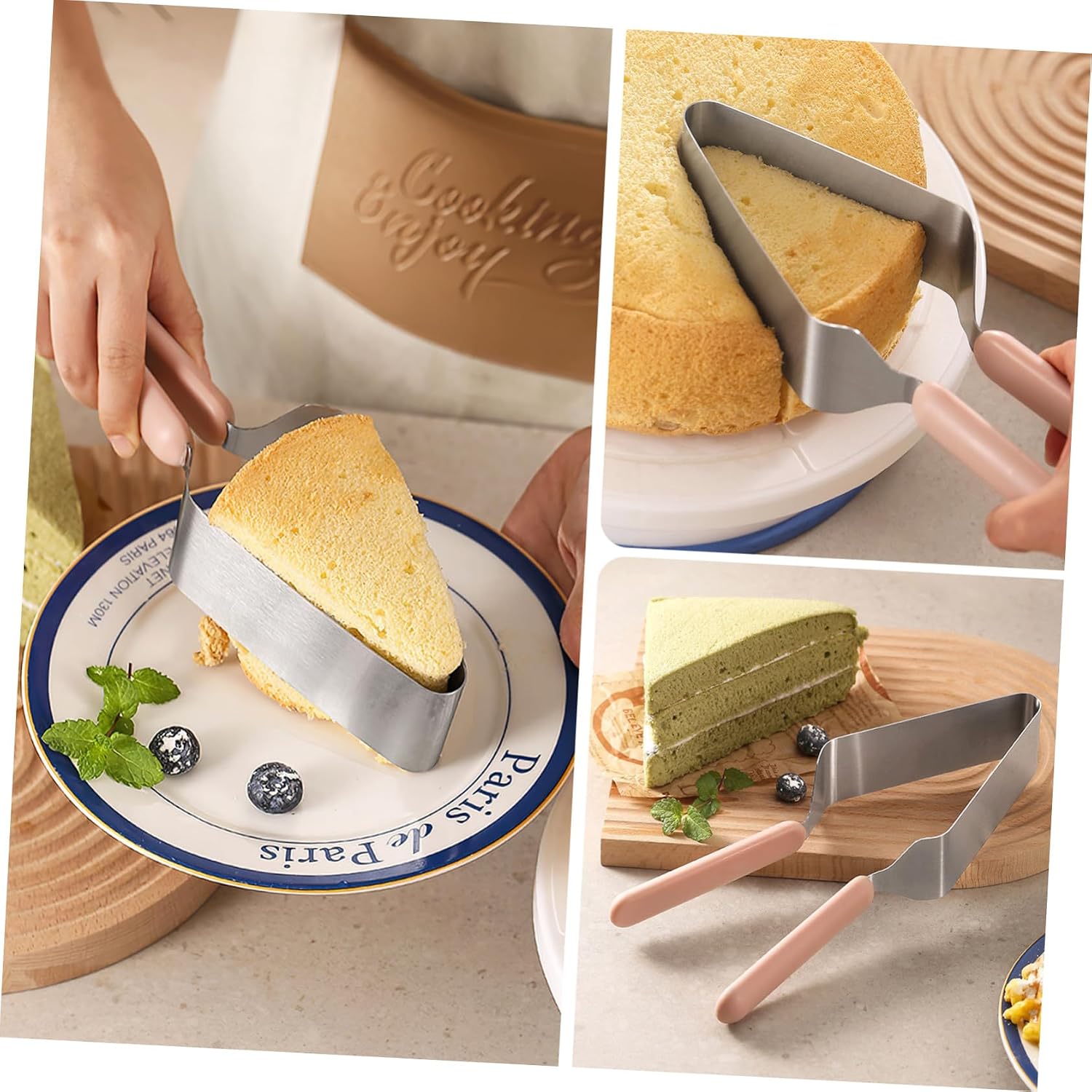 CHILDWEET 2pcs Ergonomic Cake Cutter Slicer Multi-function Cookie Divider Cake Transfer Tongs for Easy Serving for Home Baking Parties