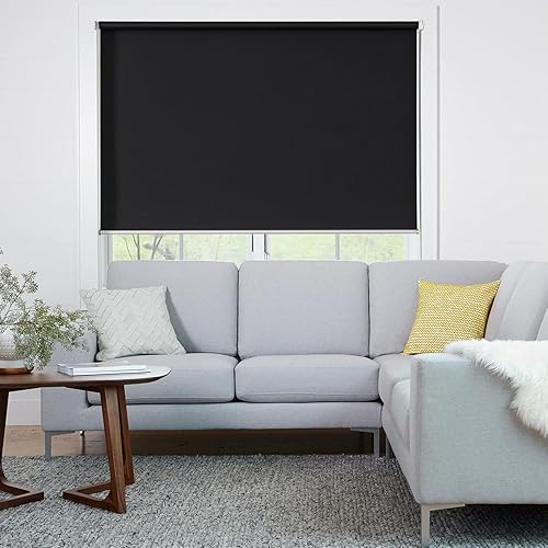 Miniatura 8 de ChrisDowa Persiana enrollable 100% opaca con aislamiento térmico, tela de protección UV. Persiana enrollable opaca total para oficina y hogar. Fácil