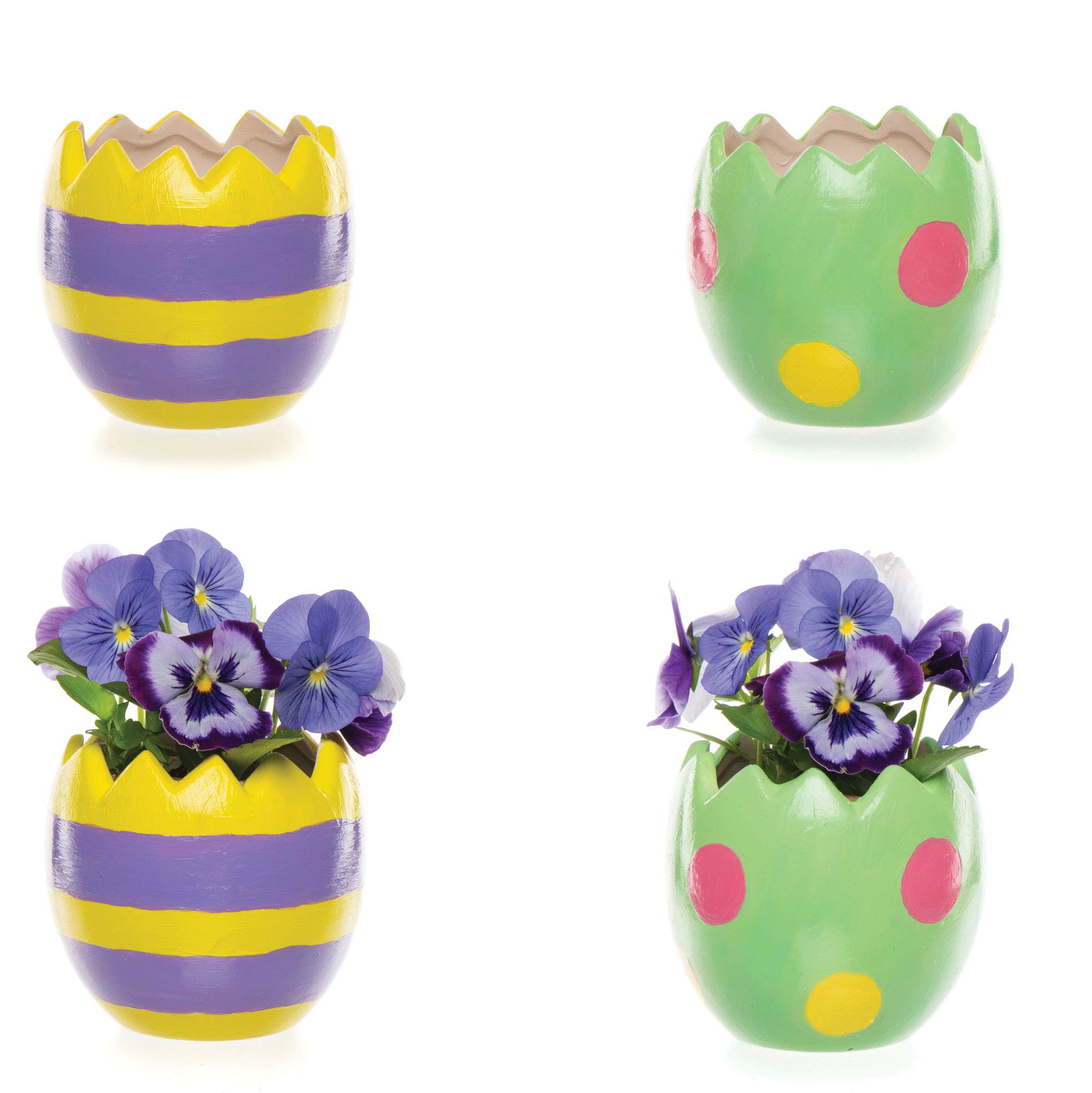 Baker Ross Vasetti In Ceramica A Forma Di Coccinella Per Bambini - Confezione Da 4, Bianchi, Per Decorazione E Pittura Fai-da-te
