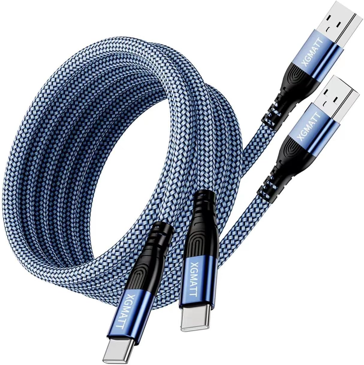 USB C Charger Cable 1M 2Pack,USB Type C Charging Cable Lead Nylon Braided USB C Charger Cable Compatible for Samsung Galaxy S22 S21 S20 S10 S9 S8, Google Pixel,LG, Huawei P10 P9,Tile blue