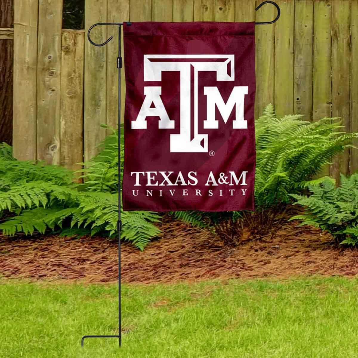 Texas A&M Aggies Wordmark Garden Banner Flag with Stand Pole Holder - Image 3