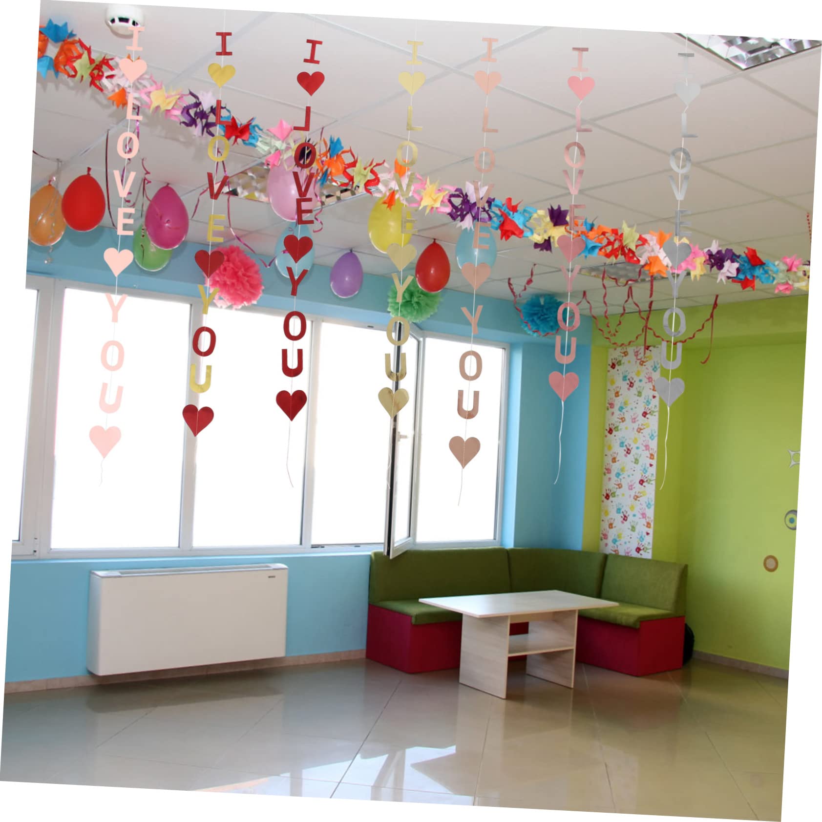 Cabilock 35 Piezas De Artículos Decorativos Colgante De Corazón Adorno Goldendoodle Guirnalda Colgante De Boda Guirnalda De Corazón Rojo Decoraciones De Cumpleaños Rápidas