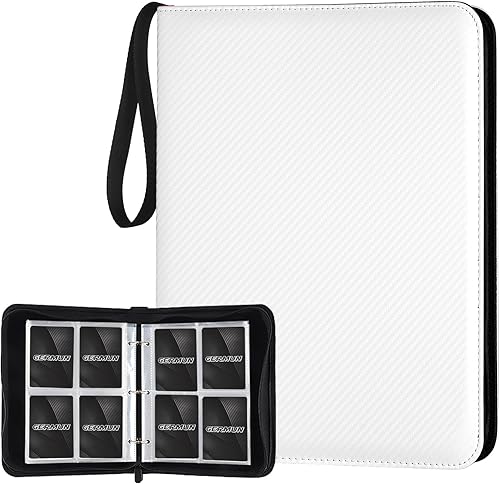 Vista 20 de Carpeta de 4 bolsillos para tarjetas, carpeta de tarjetas de intercambio con cremallera premium, carpeta de colección de tarjetas de 400 bolsillos 4