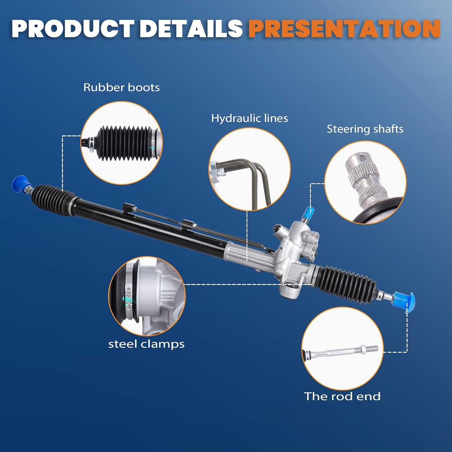 KUIPERAUTO Complete Power Steering Rack and Pinion Assembly Compatible for 2003-2007 Honda Accord Compatible for 2004-2008 Acura TL Replacement 53601SDAA03 53601-SDA-A04 26-2703
