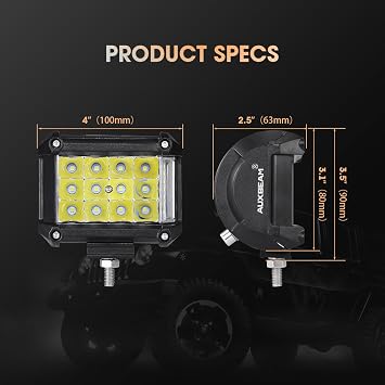 Auxbeam 4 Side Shooter LED Pods 19W 2Pcs LED Light Bar Off Road Light Pods
