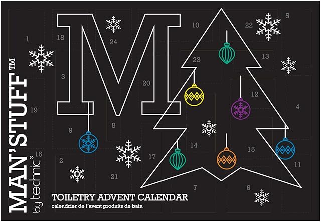Man' Stuff, Toiletry Advent Calendar for Men 2022, 24 Day Christmas Countdown, SOL Retail Exclusive, Filled with Festive Mens Grooming & Toiletry Essentails