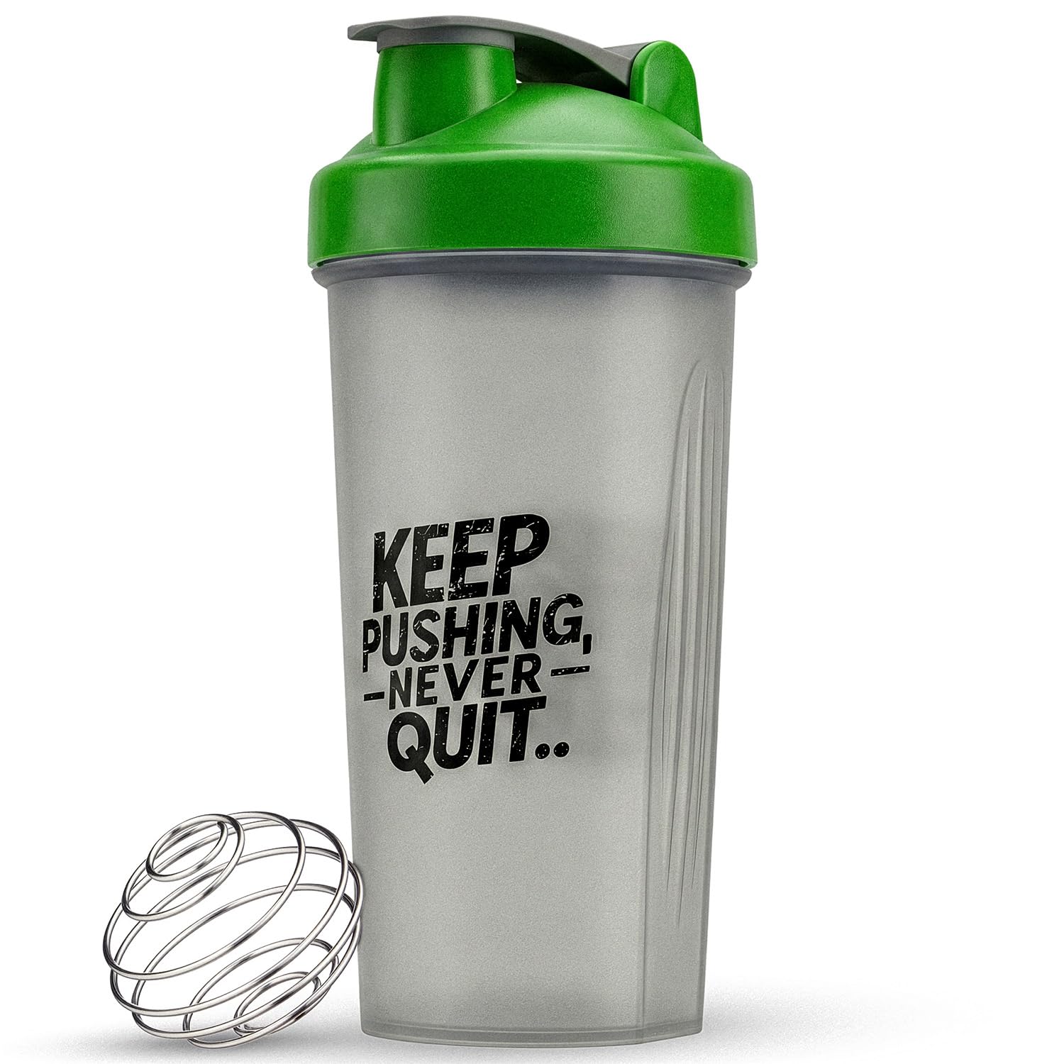 Active 100 Protein Shaker Bottle for Shakes, 600ml | Wide Mouth, BPA Free, Dishwasher Safe, Non-Drip Shaker for Protein Shakes | Gym Bottle for Men & Women - Pre-Workout & Cycling (Black & Green)