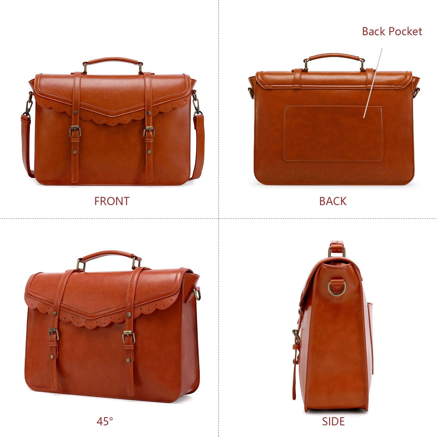 Buу 2 gеt 3 ECOSUSI Womens Briefcase Leather Messenger Laptop Work Bag for Women Fit 15.6 Laptop