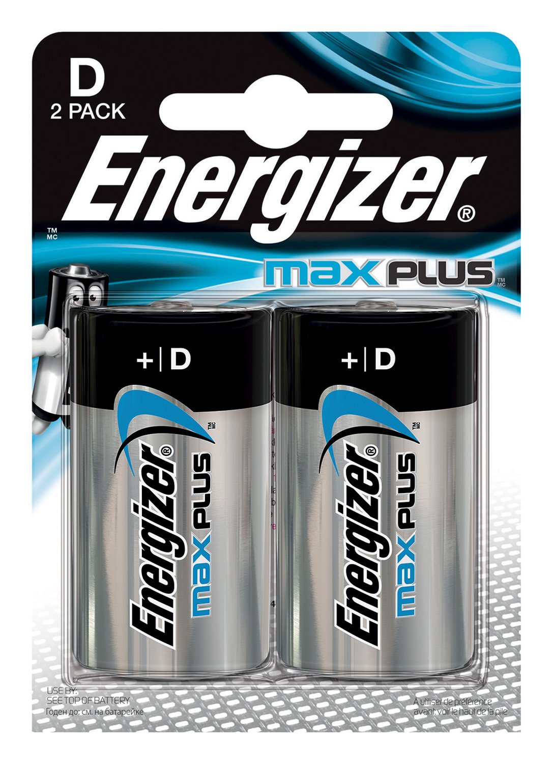 Energizer D Size Max Plus Alkaline Battery - Pack of 2