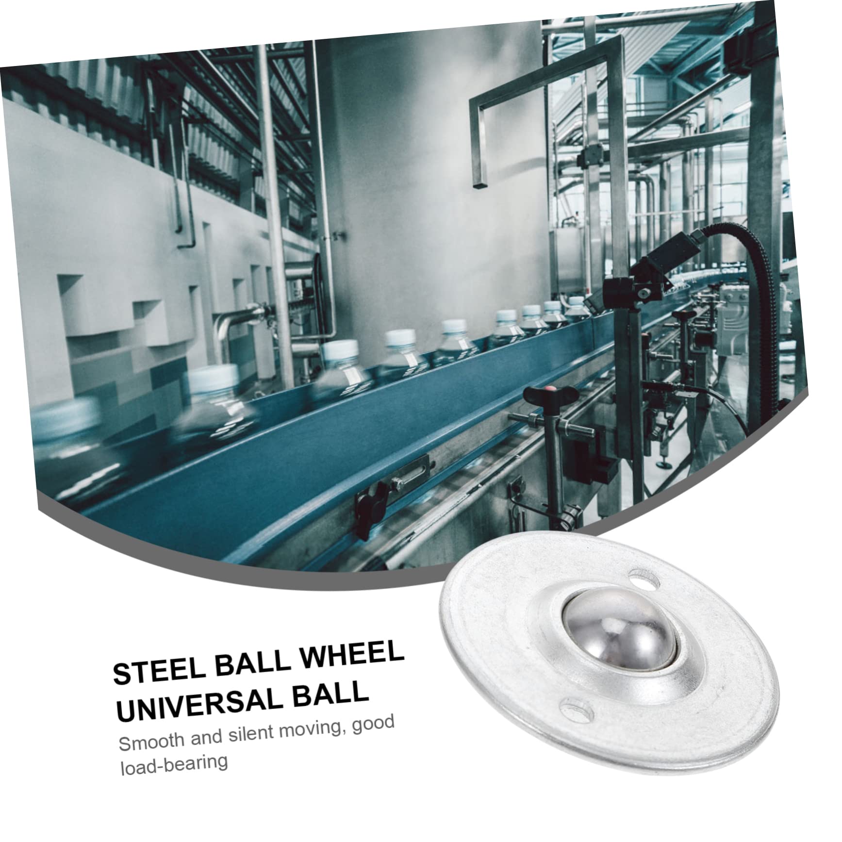 HOMOCONO 1 Set 10 Pcs Bullseye Wheel Ball Caster Wheels Roller Casters Round Transfer Bearing Round Ball Casters Roller Transfer Bearings Replacement Caster Wheels Carbon Steel Silver