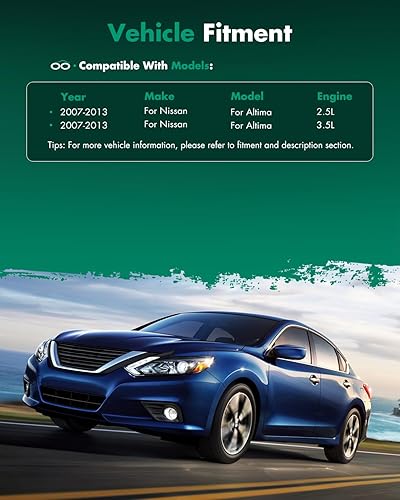 Miniatura 7 de SCITOO Espejo retrovisor lateral para pasajero derecho para 2008-2013 para Nissan Altima sin calefacción, cromo convexo, repuesto exterior espejo