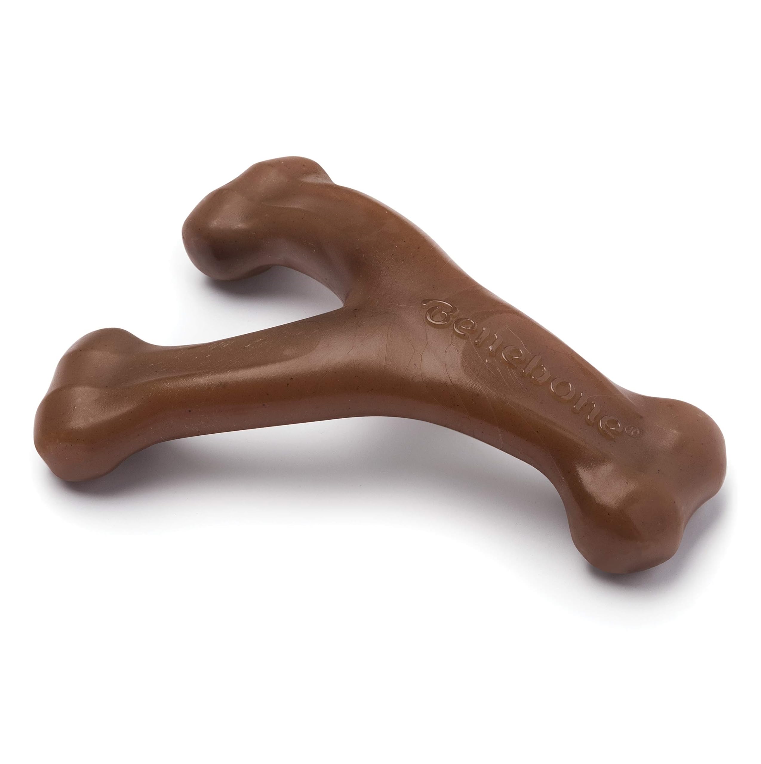 Benebone Wishbone Dog Chew Toy for Aggressive Chewers, Real Peanut, Small